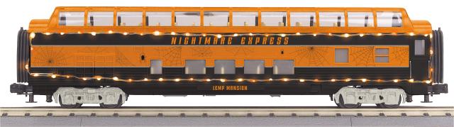 Halloween 60’ Streamlined Full-Length Vista Dome Car w/LED Lights