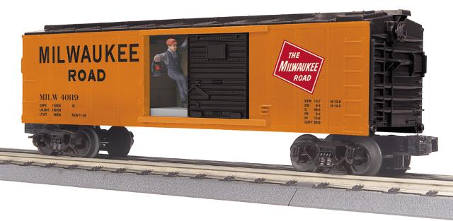 Operating Box Car with Signal Man