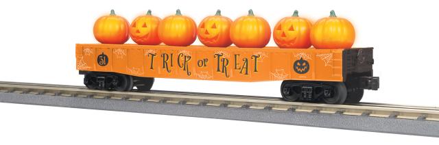 Halloween Gondola Car w/Flickering Lighted Jack-O-Lanterns