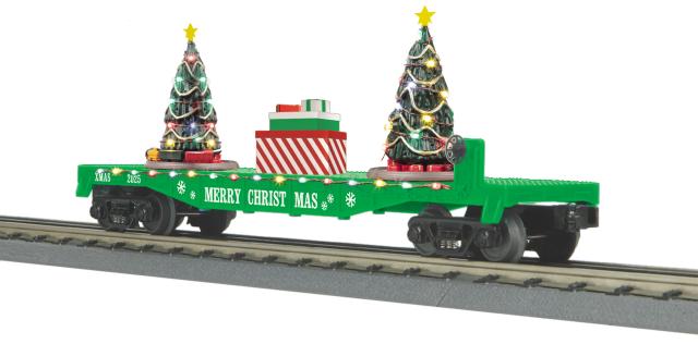 Flat Car w/Lighted Christmas Trees