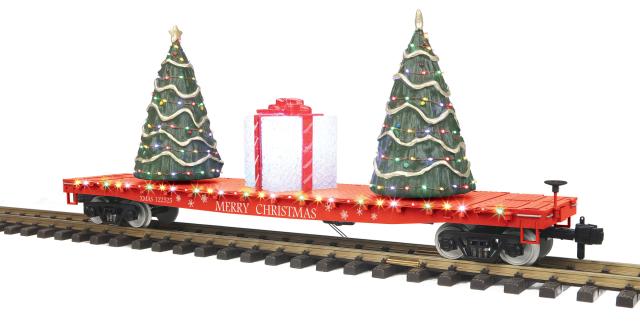 Flat Car w/Lighted Christmas Trees
