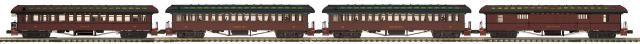 Premier 4-Car 64’ Woodsided Passenger Coach Set