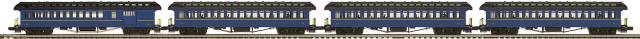 Premier 4-Car 64’ Woodsided Passenger Coach Set