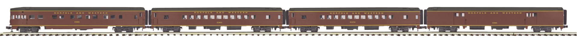 Norfolk and Western O Scale Premier 4-Car 70' Streamlined