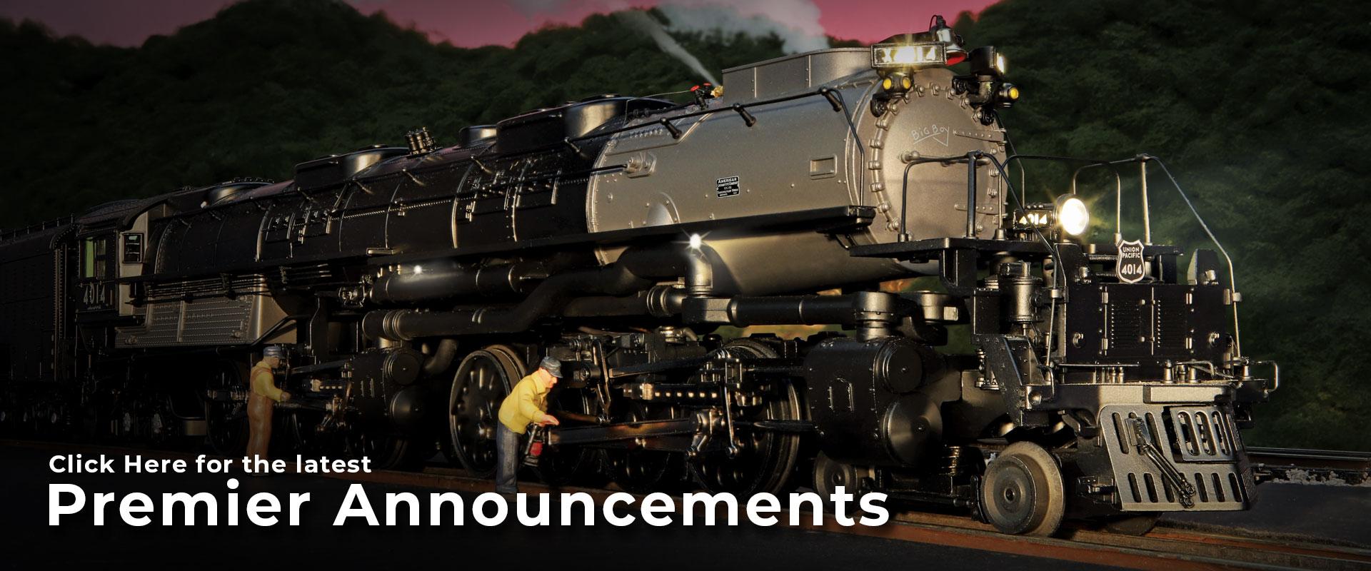 Premier Home Page image featuring a Big Boy Steam locomotive