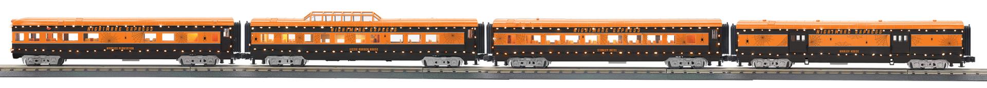Halloween 4-Car 60’ Streamlined Passenger Set w/LED Lights