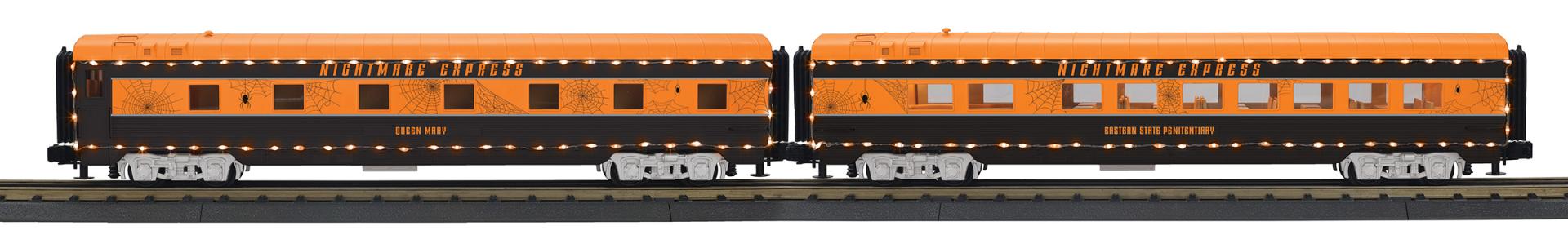 Halloween 2-Car 60’ Streamlined Sleeper/Diner w/LED Lights