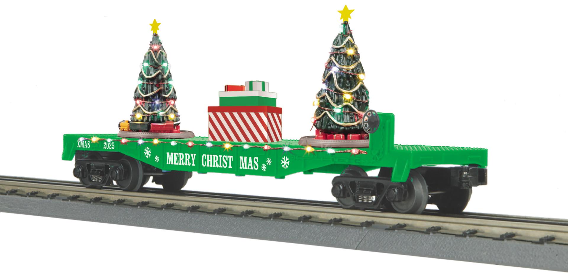 Flat Car w/Lighted Christmas Trees