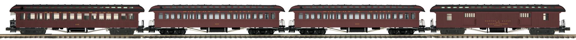 Premier 4-Car 64’ Woodsided Passenger Coach Set