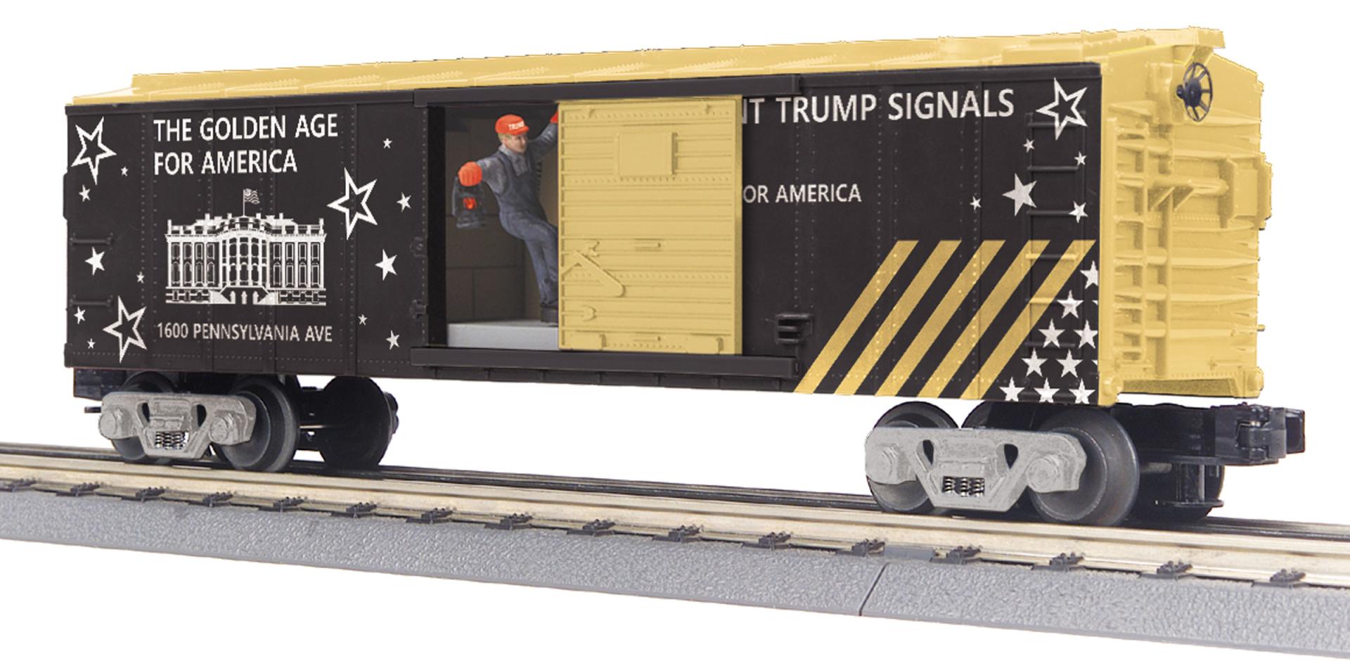 RailKing Operating Box Car w/Signal Man