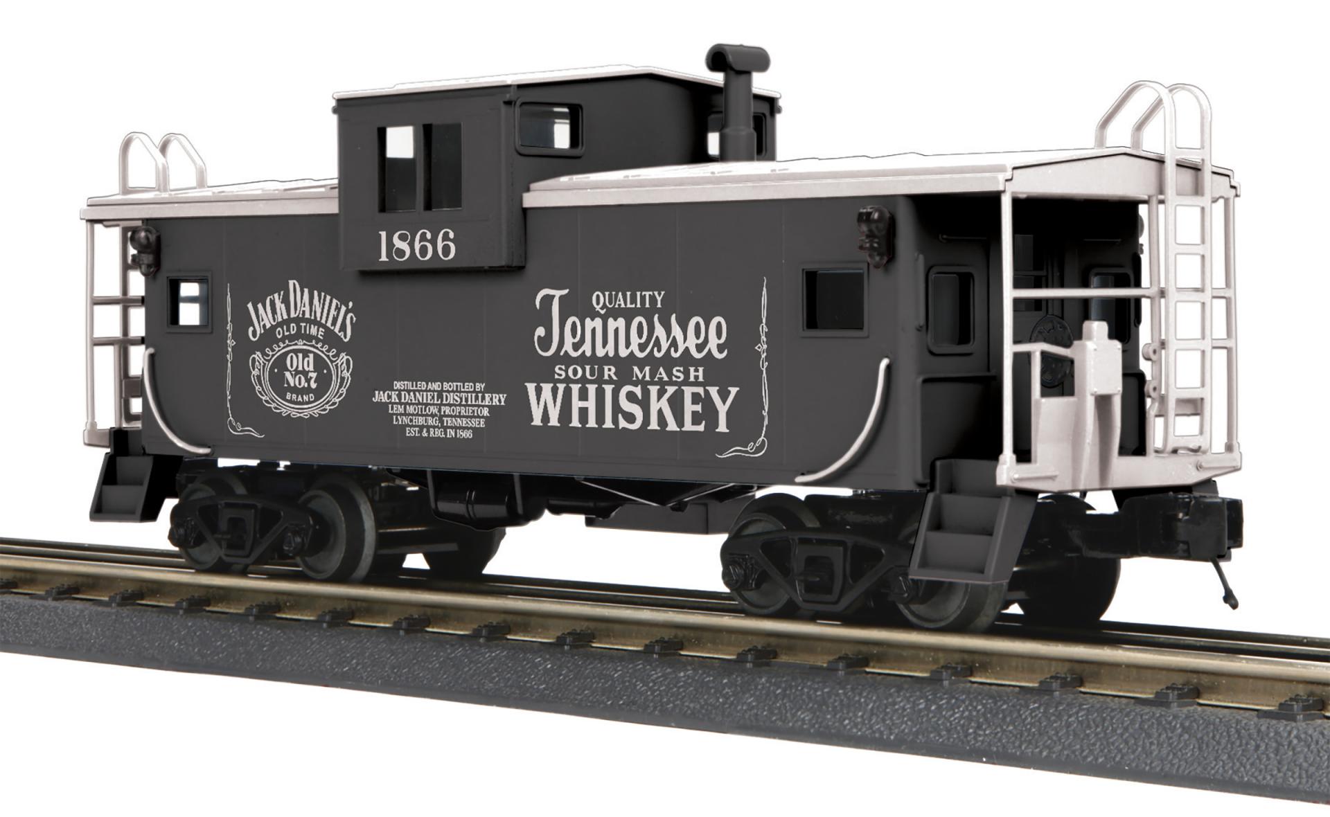 O Gauge Rugged Rails Jack Daniel's Extended Vision Caboose | MTH