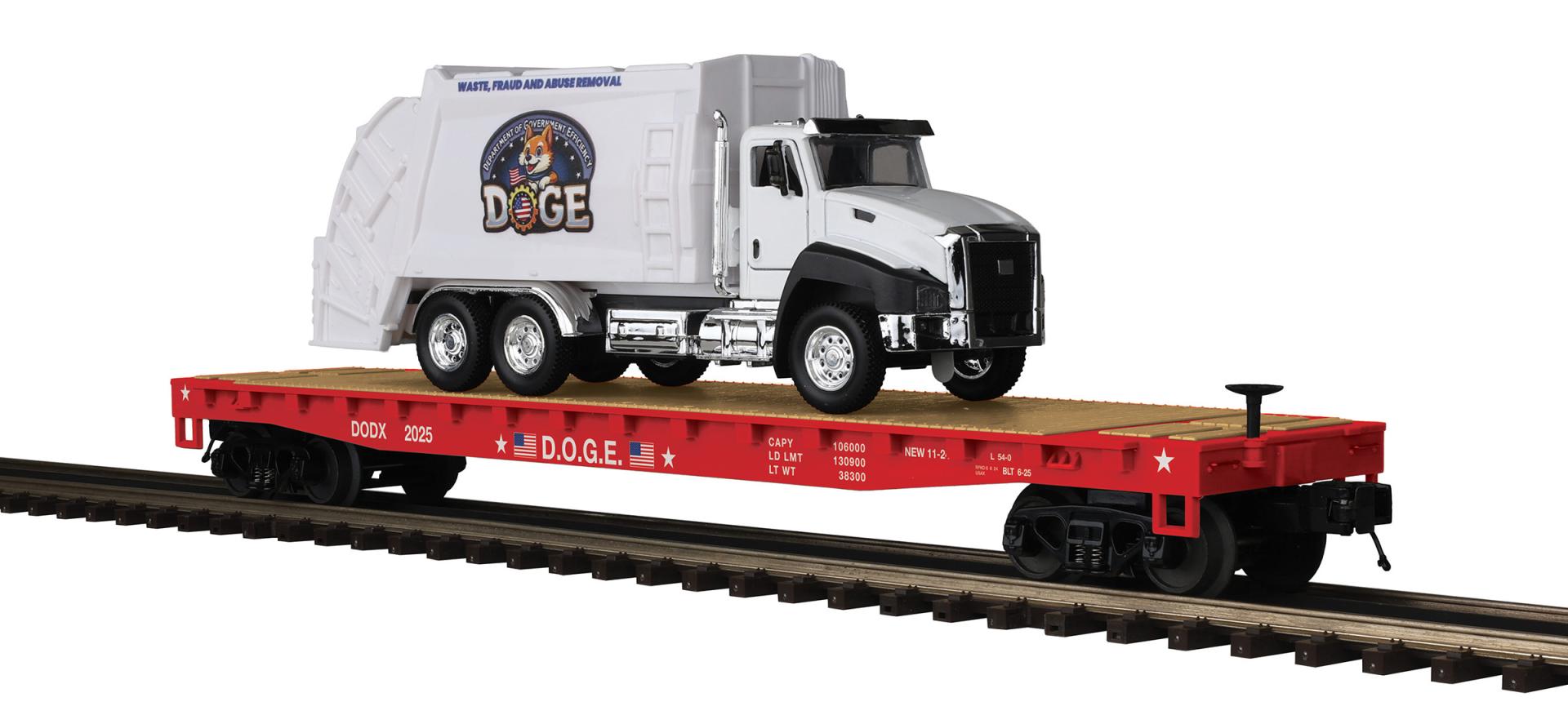 Premier D.O.G.E. Flat Car with Garbage Truck