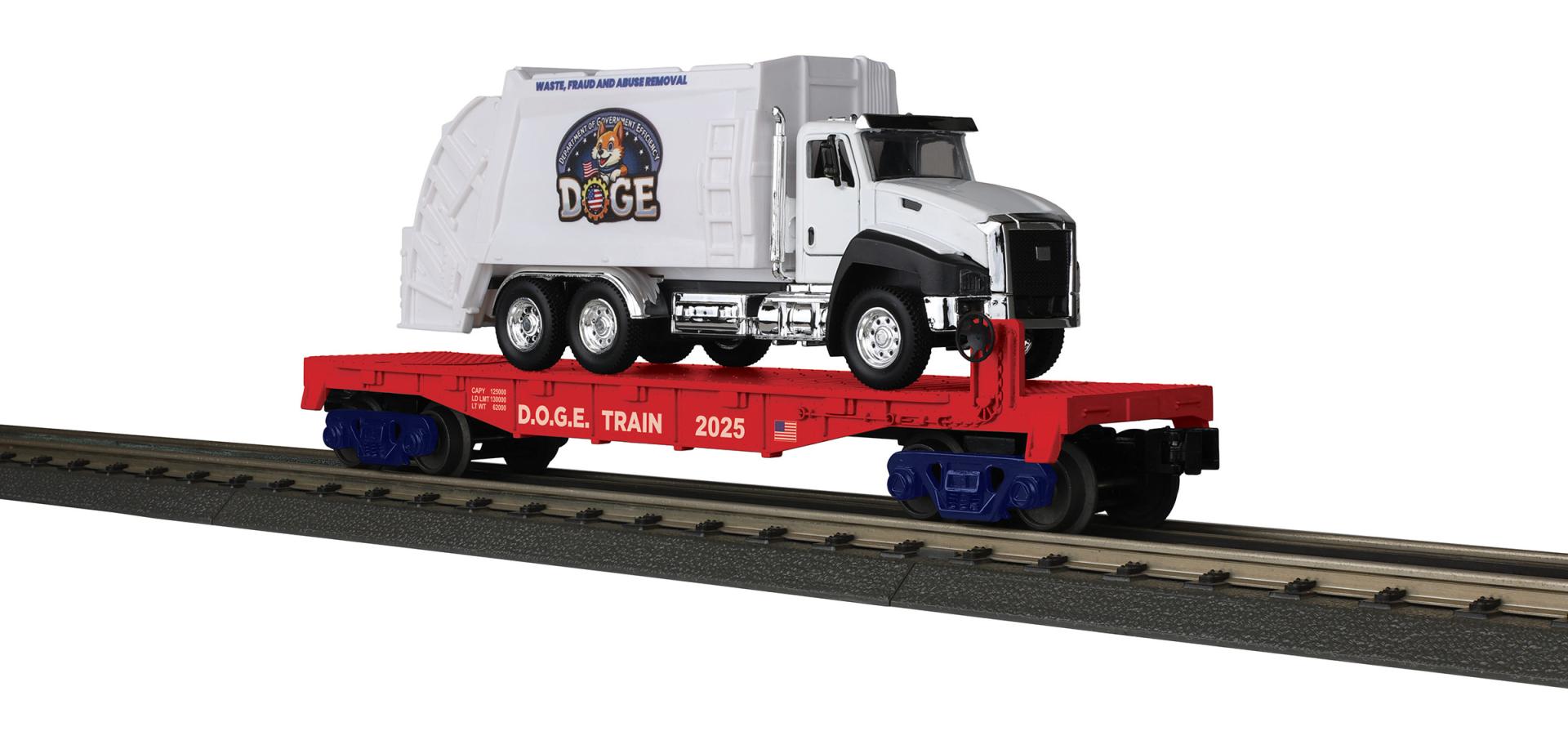 RailKing D.O.G.E. Flat Car with Garbage Truck