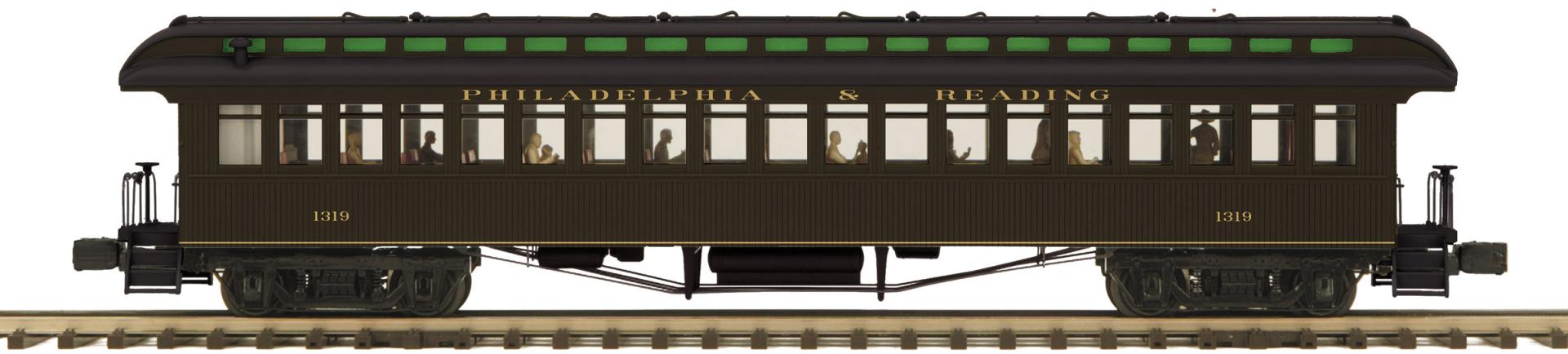 O Scale Premier Philadelphia & Reading 64' Woodsided Coach Car