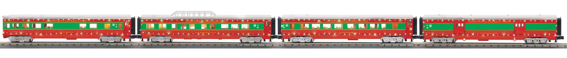RailKing 4-Car 60’ Streamlined Passenger Set w/LED Lights