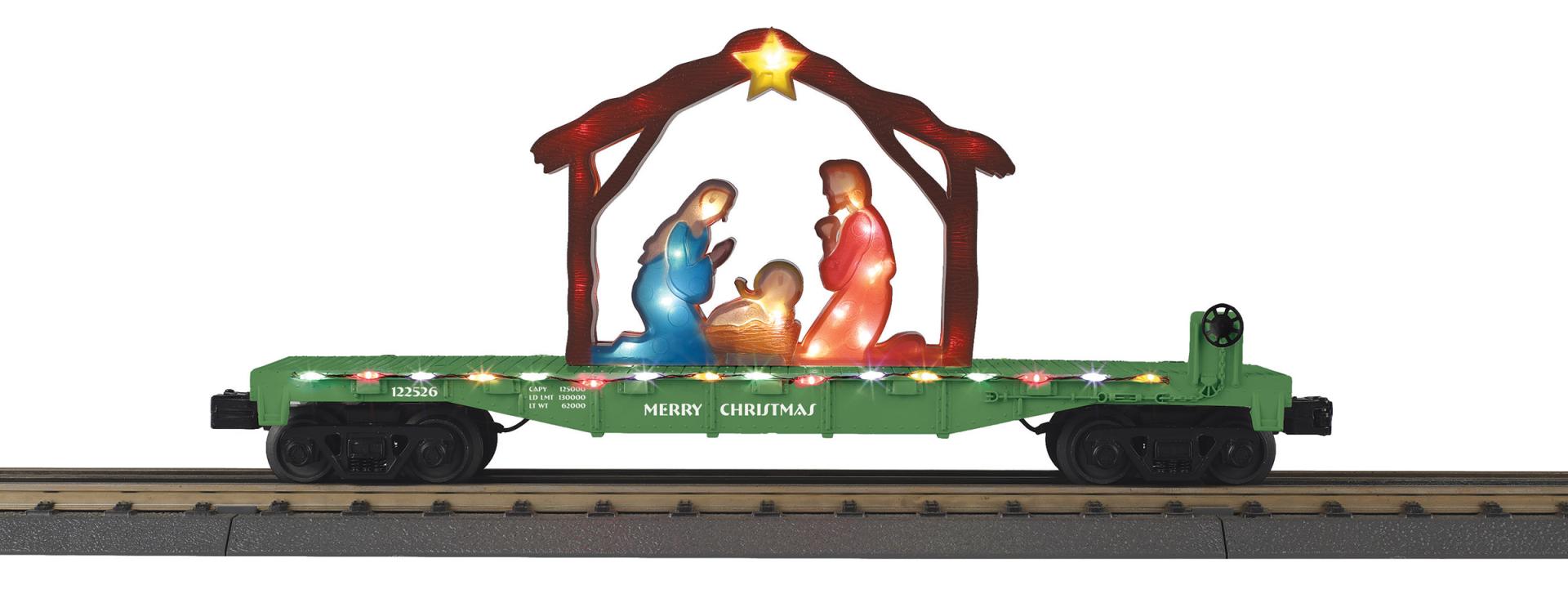 Flat Car w/Lighted  nativity