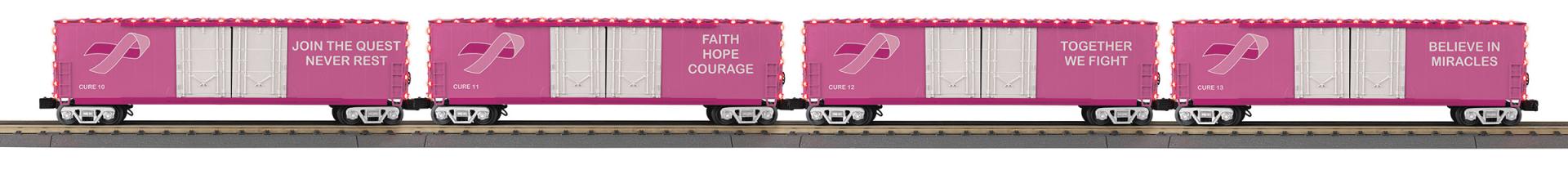 RailKing Double Door Box Car 4-Car set with LEDs