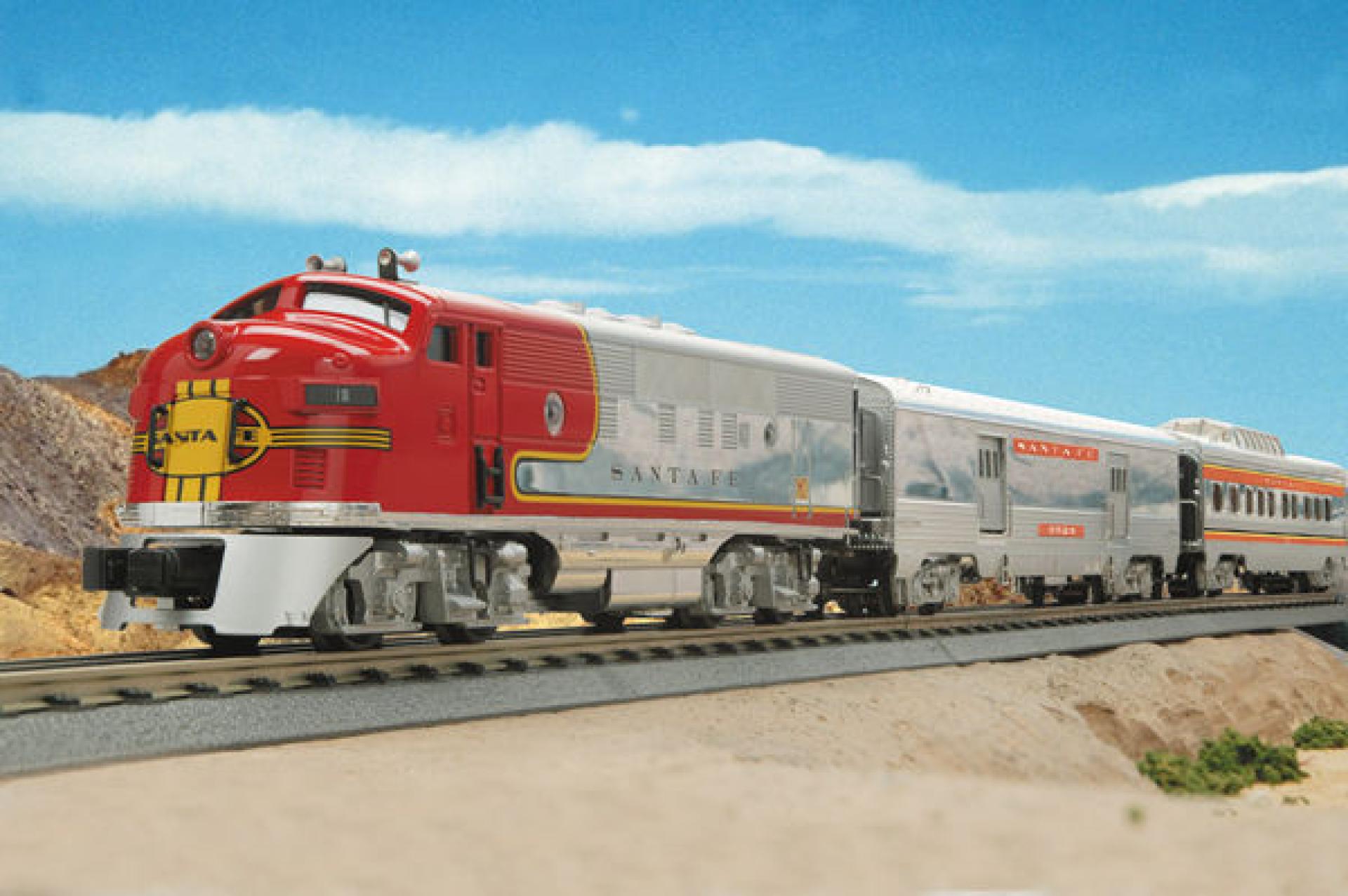 Santa Fe O Gauge RailKing Scale F-3 R-T-R Deluxe Passenger Train Set  w/Proto-Sound 2.0 | MTH Trains