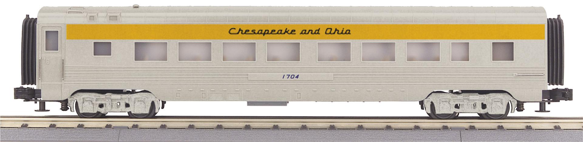 Chesapeake & Ohio O Gauge RailKing 60' Streamlined Coach Car | MTH Trains