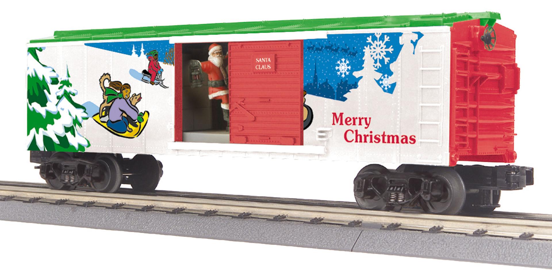 BOXHILL OOゲージ Christmas O Gauge RailKing Operating Box Car w/Signal Man | MTH Trains
