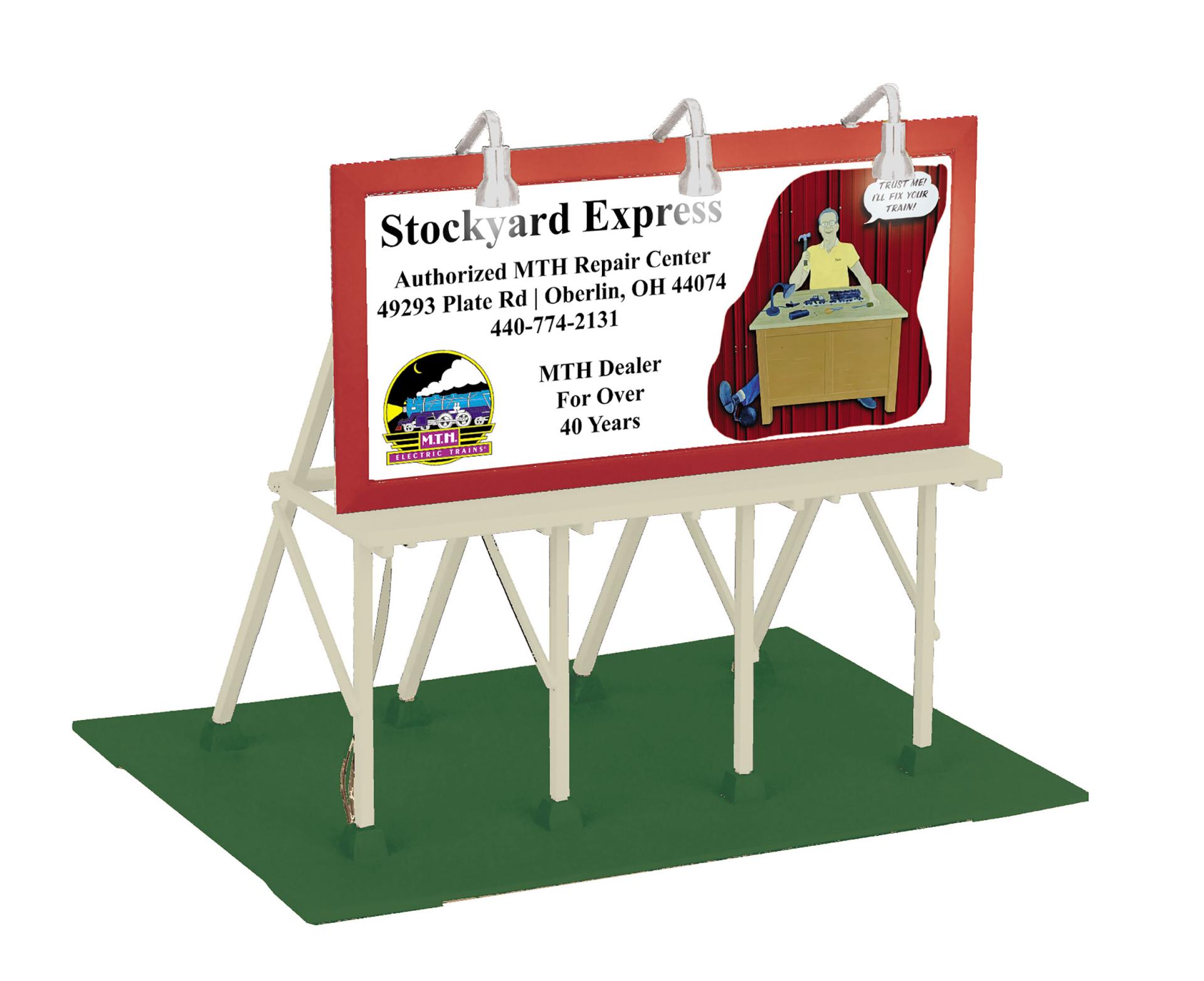 Stockyard Express O Scale RailKing Lighted Billboard | MTH Trains